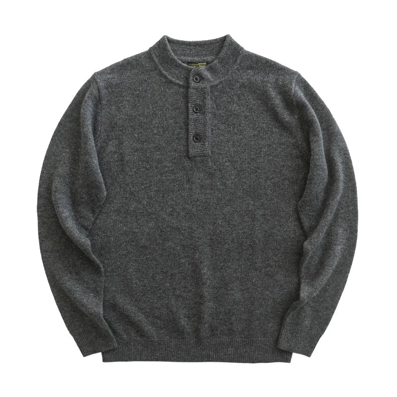 The Richmond Men's Button Neck Henley Knit Jumper