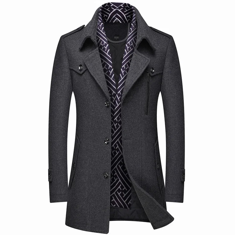 The Blackheath Men's Mid Length Wool Blend Overcoat
