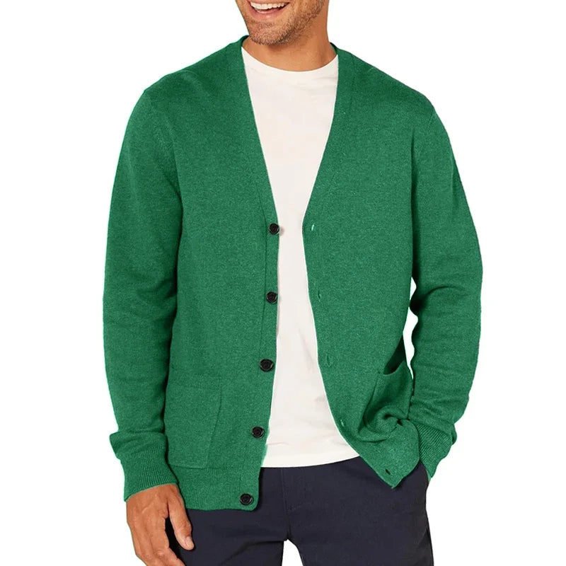 The Islington Men's Button Up V Neck Knit Cardigan