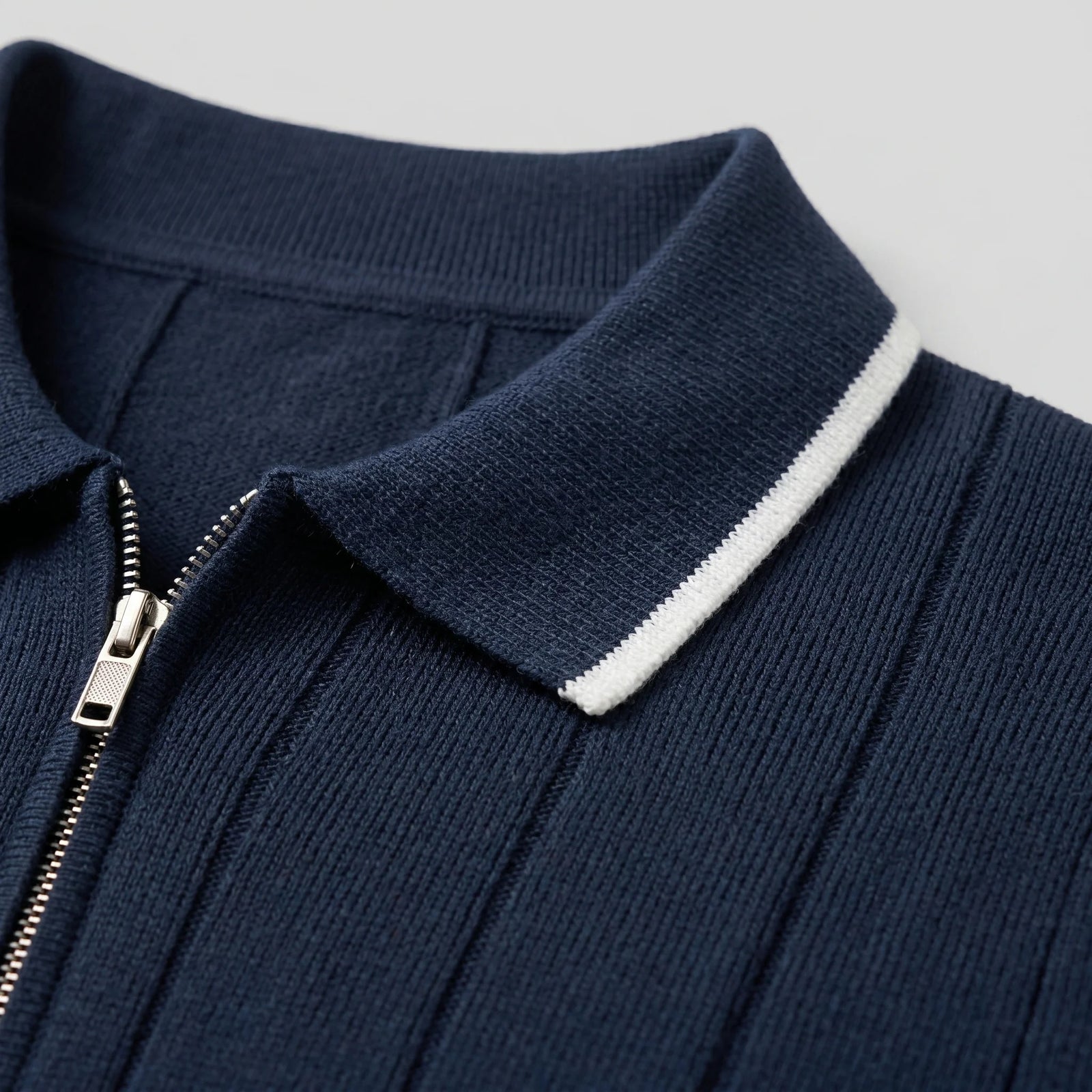 The Venezia Men's Smart Zip Neck Knit Polo Shirt