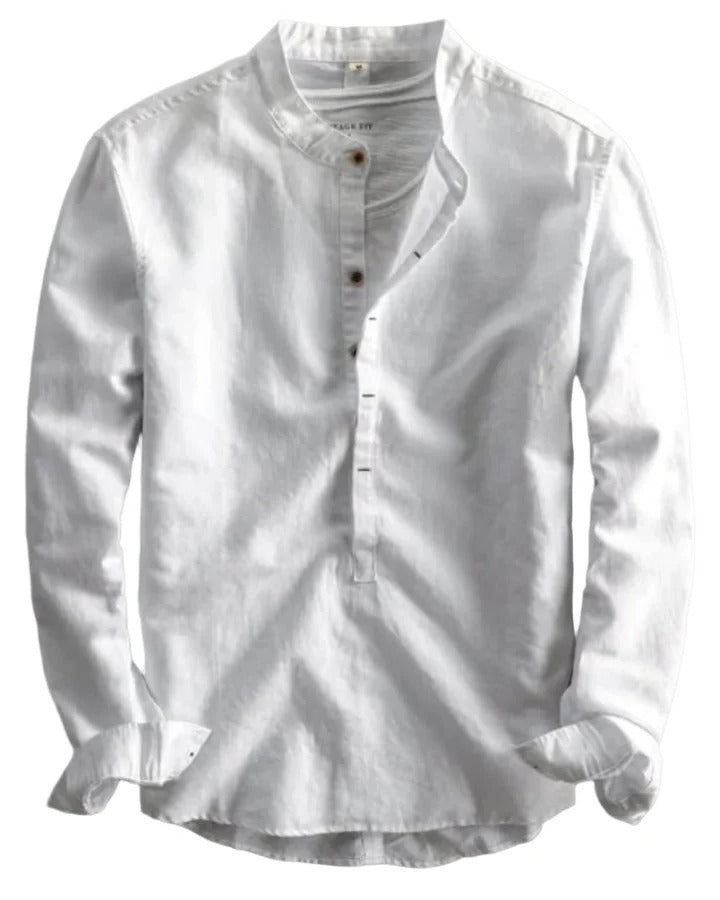 The Aspen Men's Trendy Linen Henley Shirt