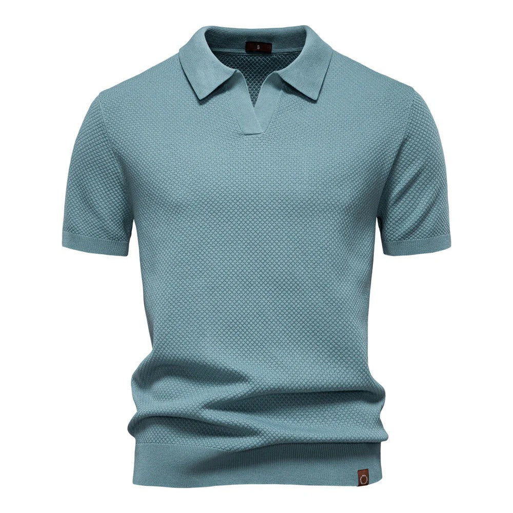 The Levanto Men's Smart Knit Open Collar Polo Shirt