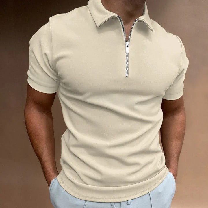The Limone Men's Quarter Zip Polo Shirt