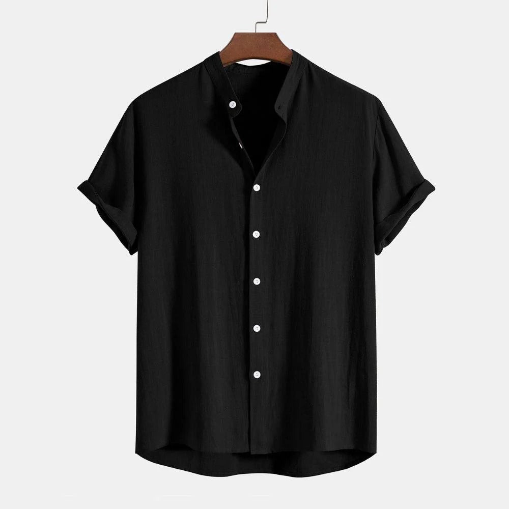 The Danville Men's Linen Collar Shirt & Drawstring Trousers Set