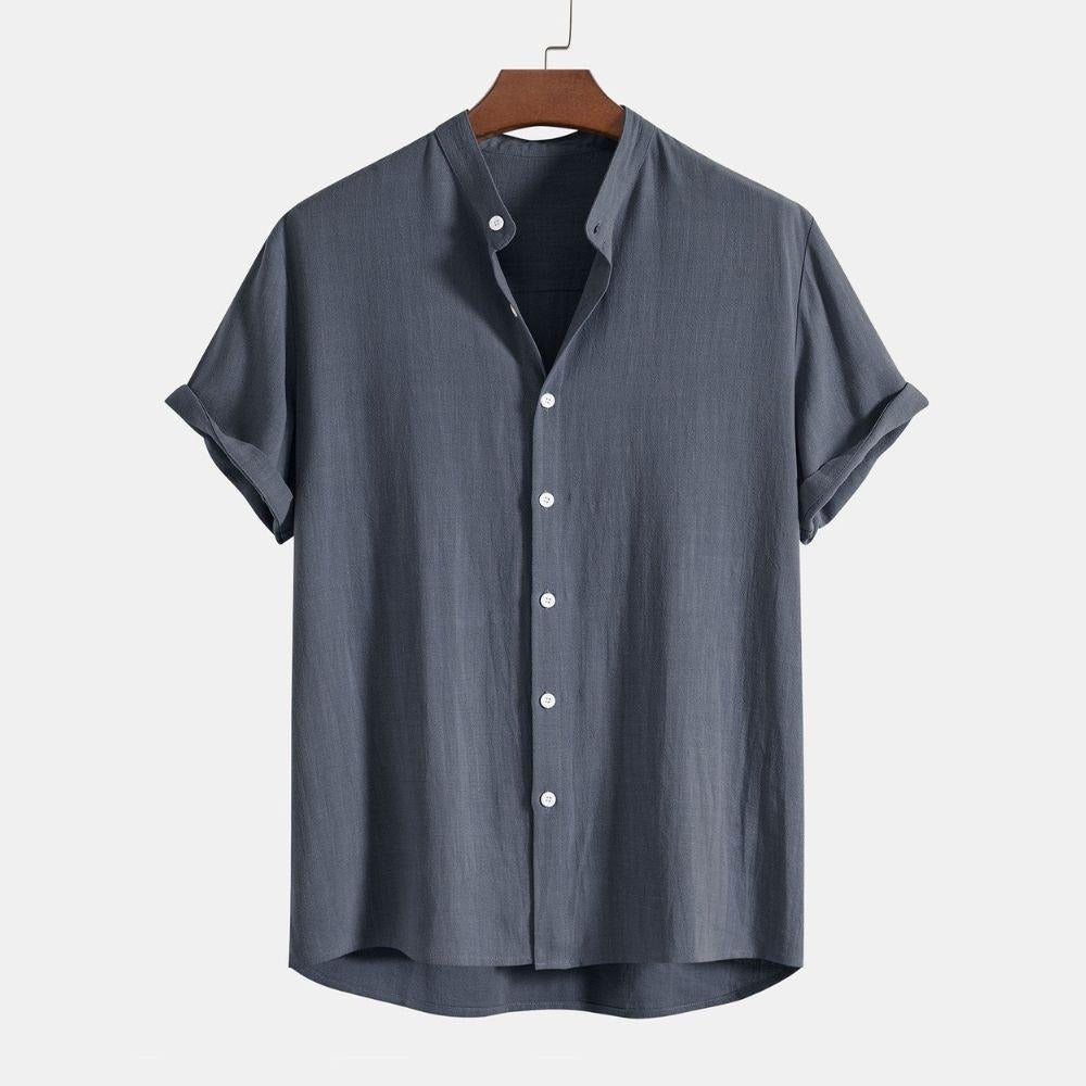 The Danville Men's Linen Collar Shirt & Drawstring Trousers Set