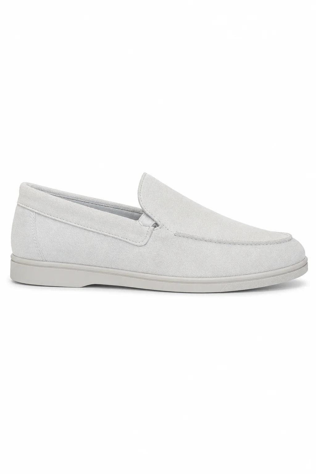 The Sheridan Men's Lightweight Slip On Suede Loafers - White
