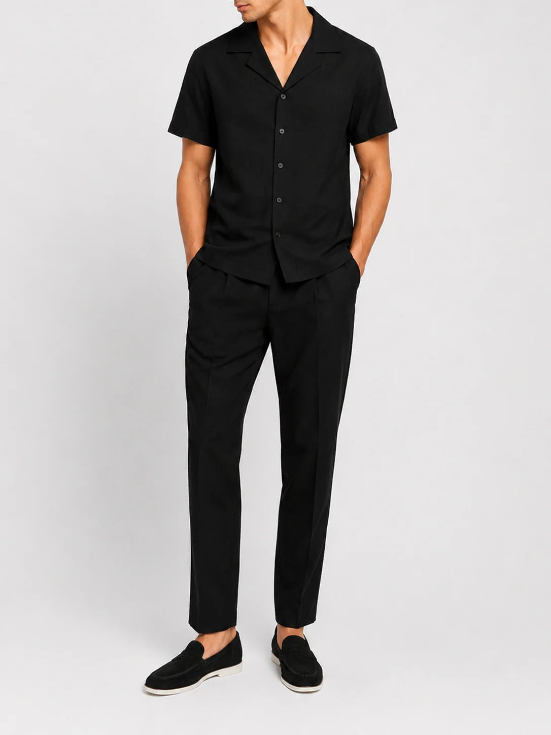 The Merano Men's Smart Casual Linen Shirt & Trousers Set