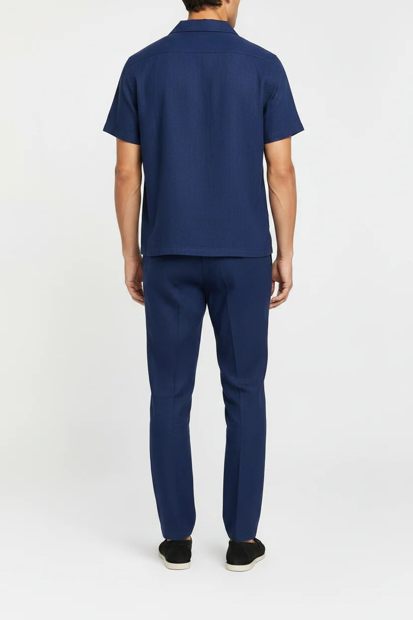 The Merano Men's Smart Casual Linen Shirt & Trousers Set