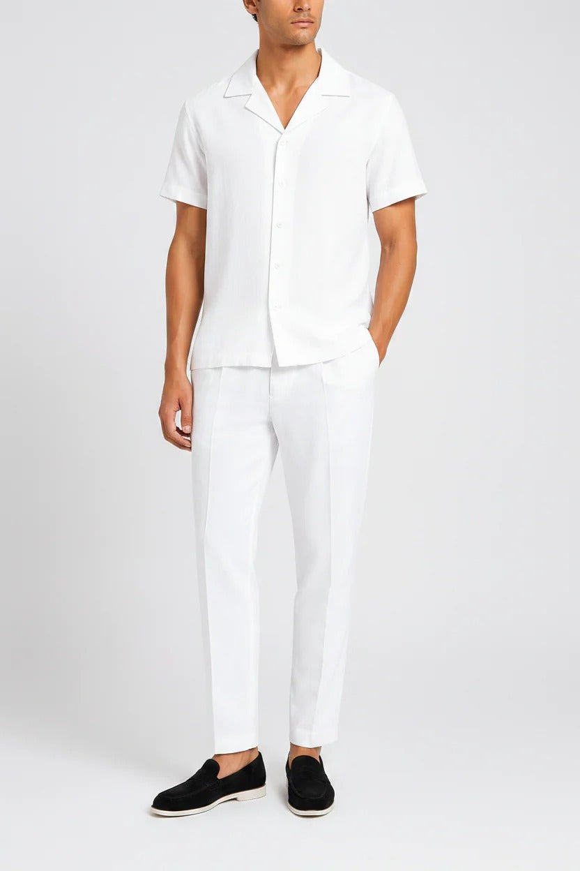 The Merano Men's Smart Casual Linen Shirt & Trousers Set