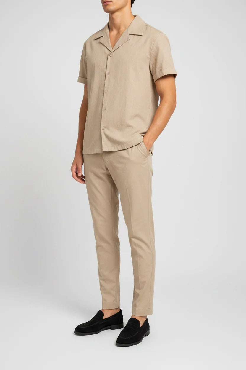 The Merano Men's Smart Casual Linen Shirt & Trousers Set