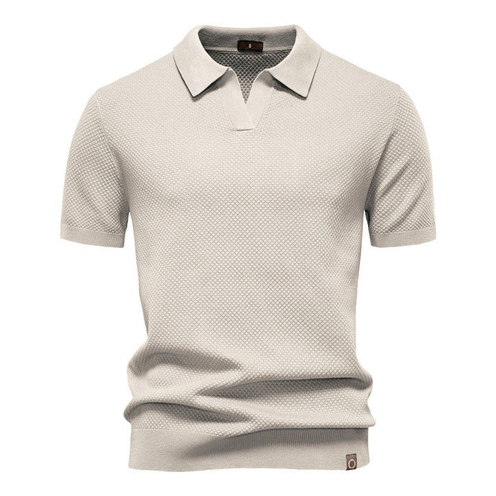 The Desenzano Men's Smart Knit Open Collar Polo Shirt