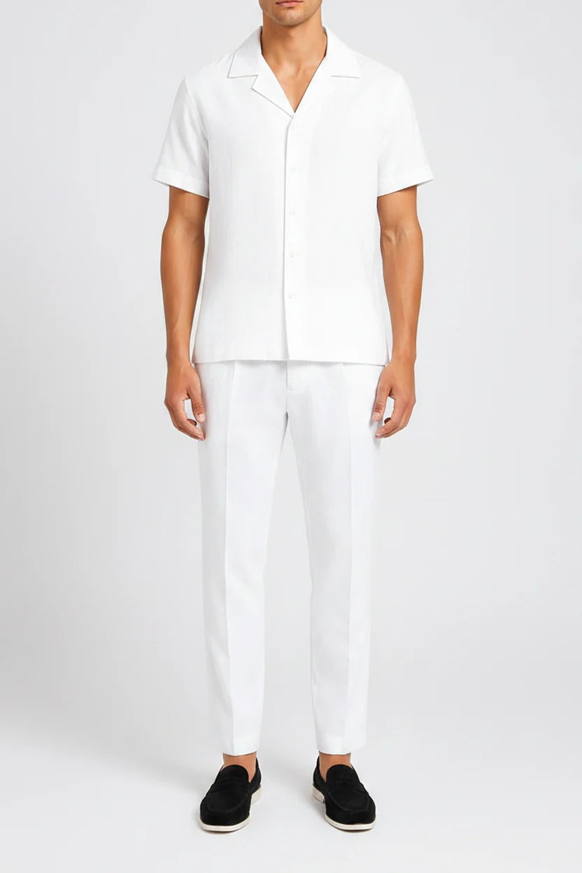 The Merano Men's Smart Casual Linen Shirt & Trousers Set