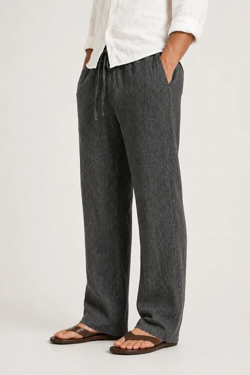 The Riccione Men's Breathable Linen Drawstring Trousers