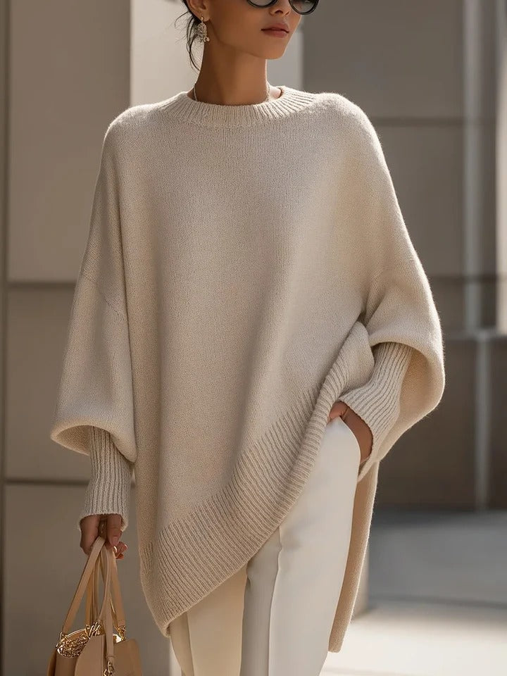Women's Oversized Jumpers with Asymmetrical Hem