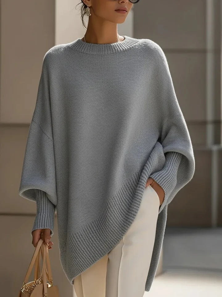 Women's Oversized Jumpers with Asymmetrical Hem