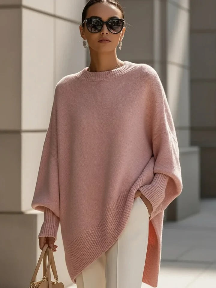 Women's Oversized Jumpers with Asymmetrical Hem