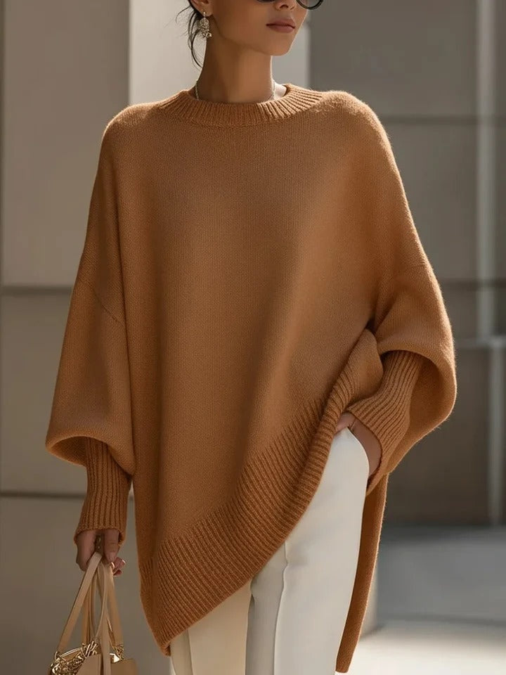 Women's Oversized Jumpers with Asymmetrical Hem