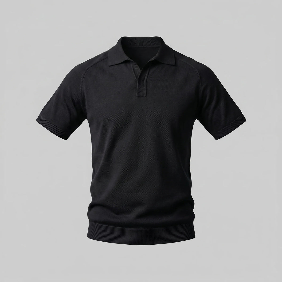 The Venetian Men's Smart Casual Knit Open Collar Polo Shirt