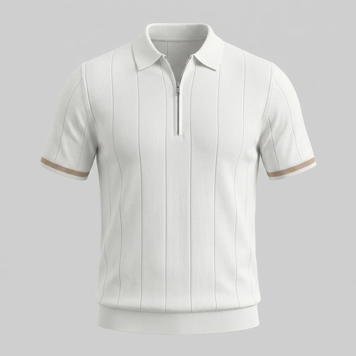 The Venezia Men's Smart Zip Neck Knit Polo Shirt