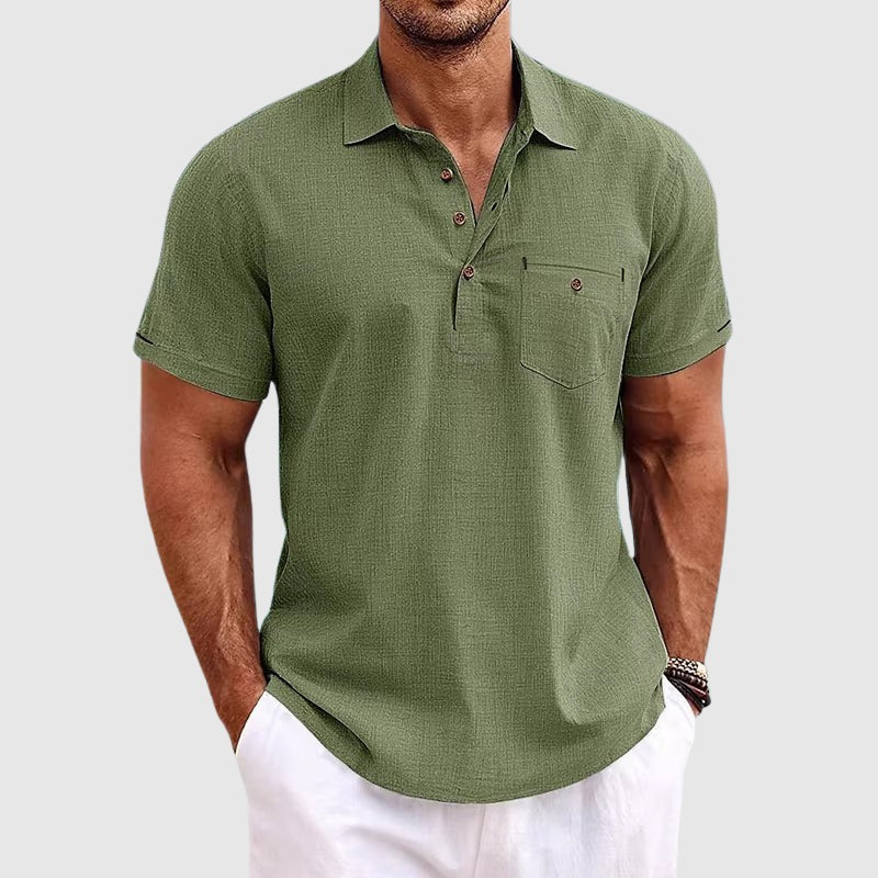 The Siracusa Men's Breathable Linen Polo Shirt