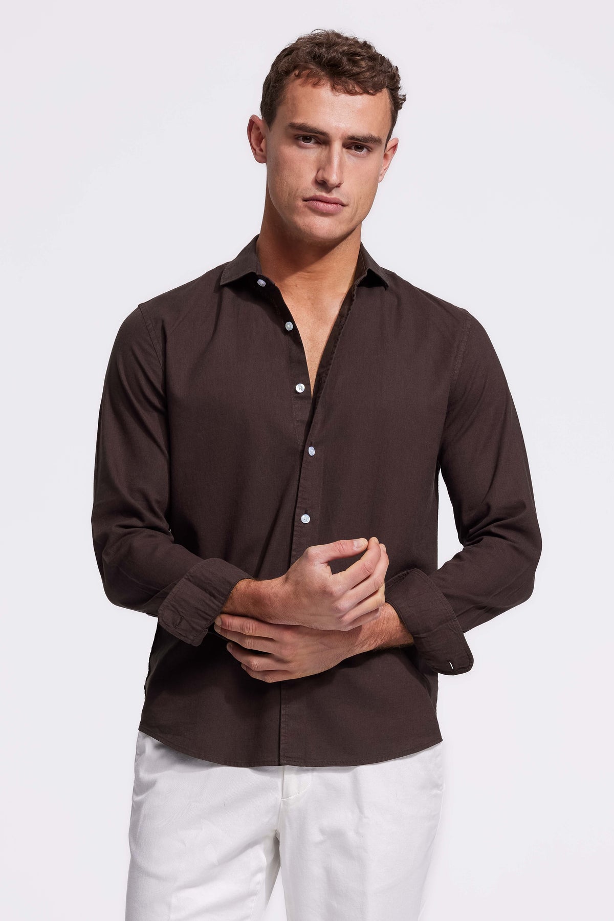The Bellagio Men's Casual Linen Button Down Shirt
