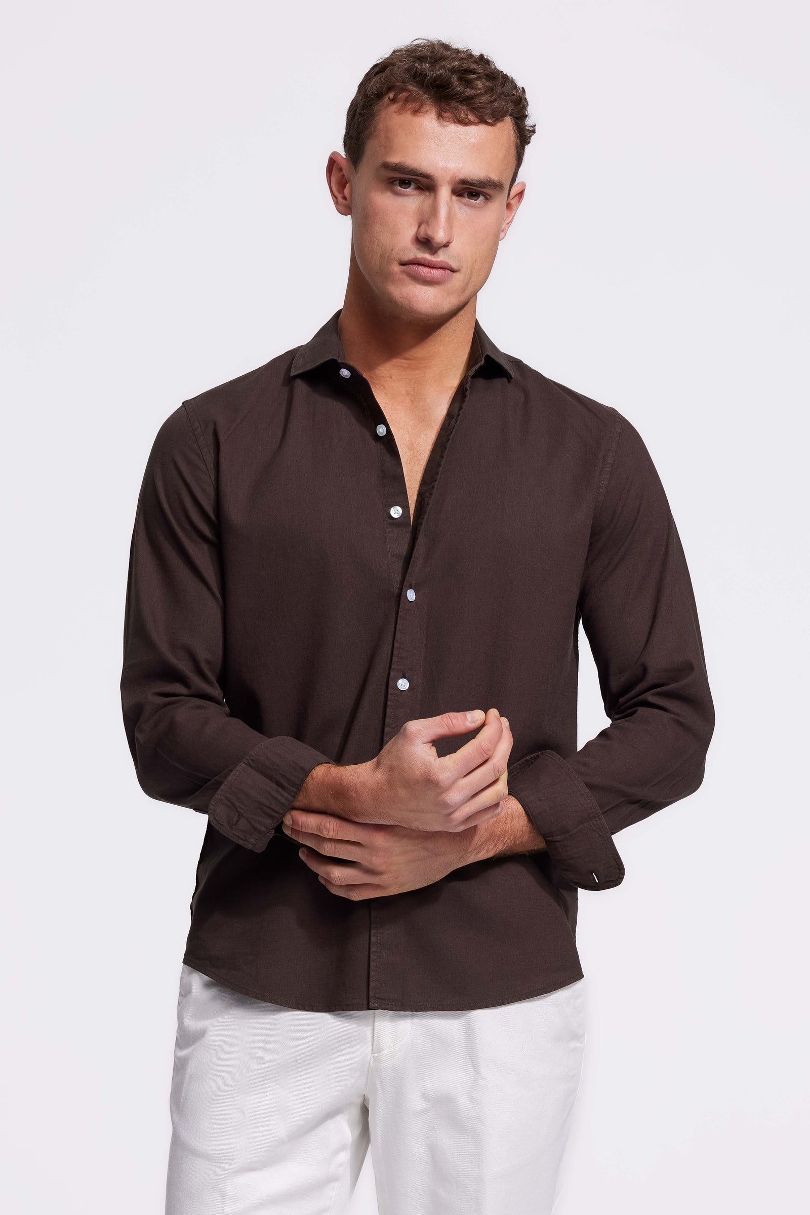 The Bellagio Men's Casual Linen Button Down Shirt