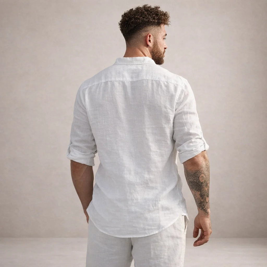 The Greenpoint Men's Lightweight Linen Henley Shirt