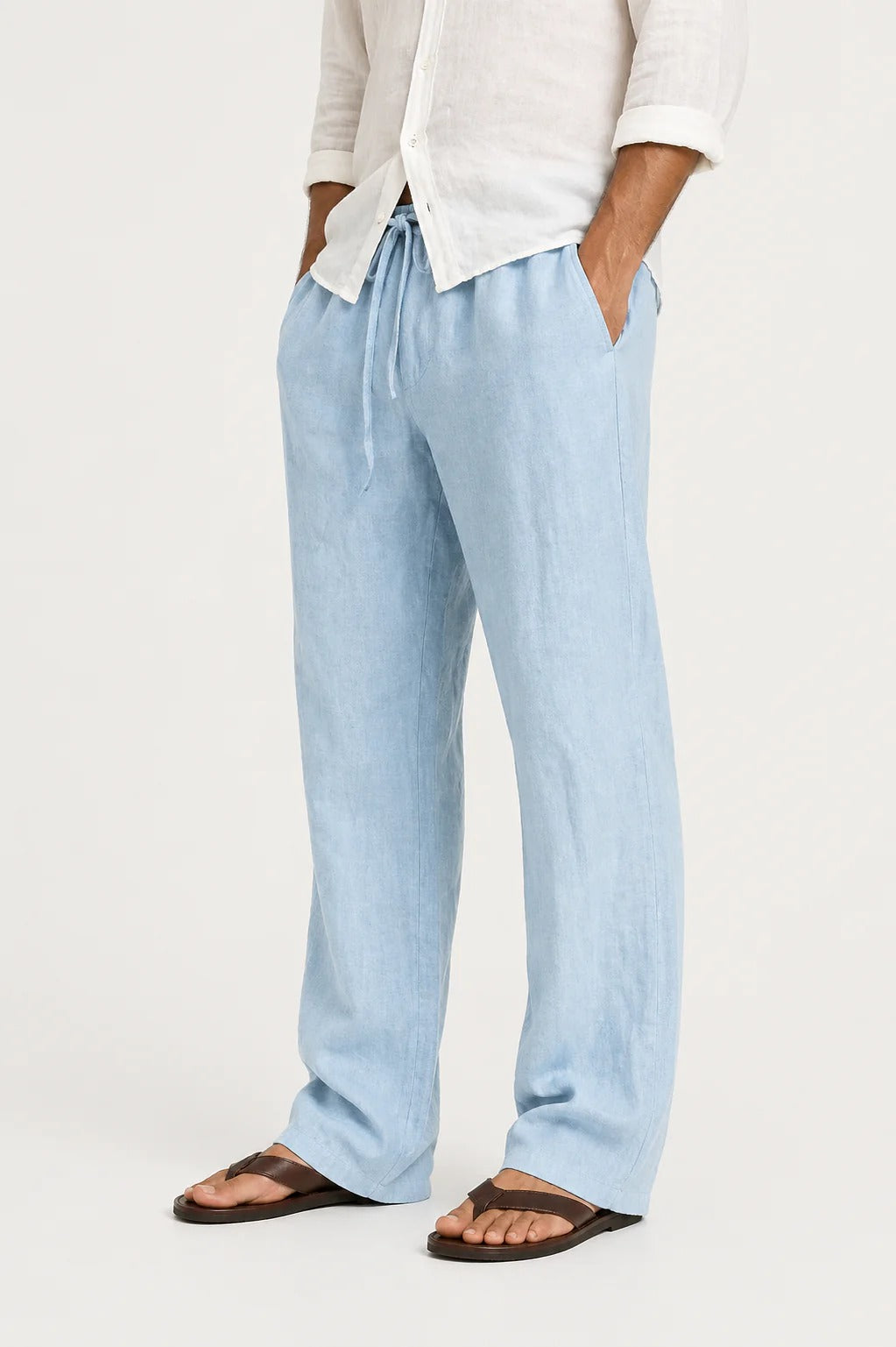 The Riccione Men's Breathable Linen Drawstring Trousers