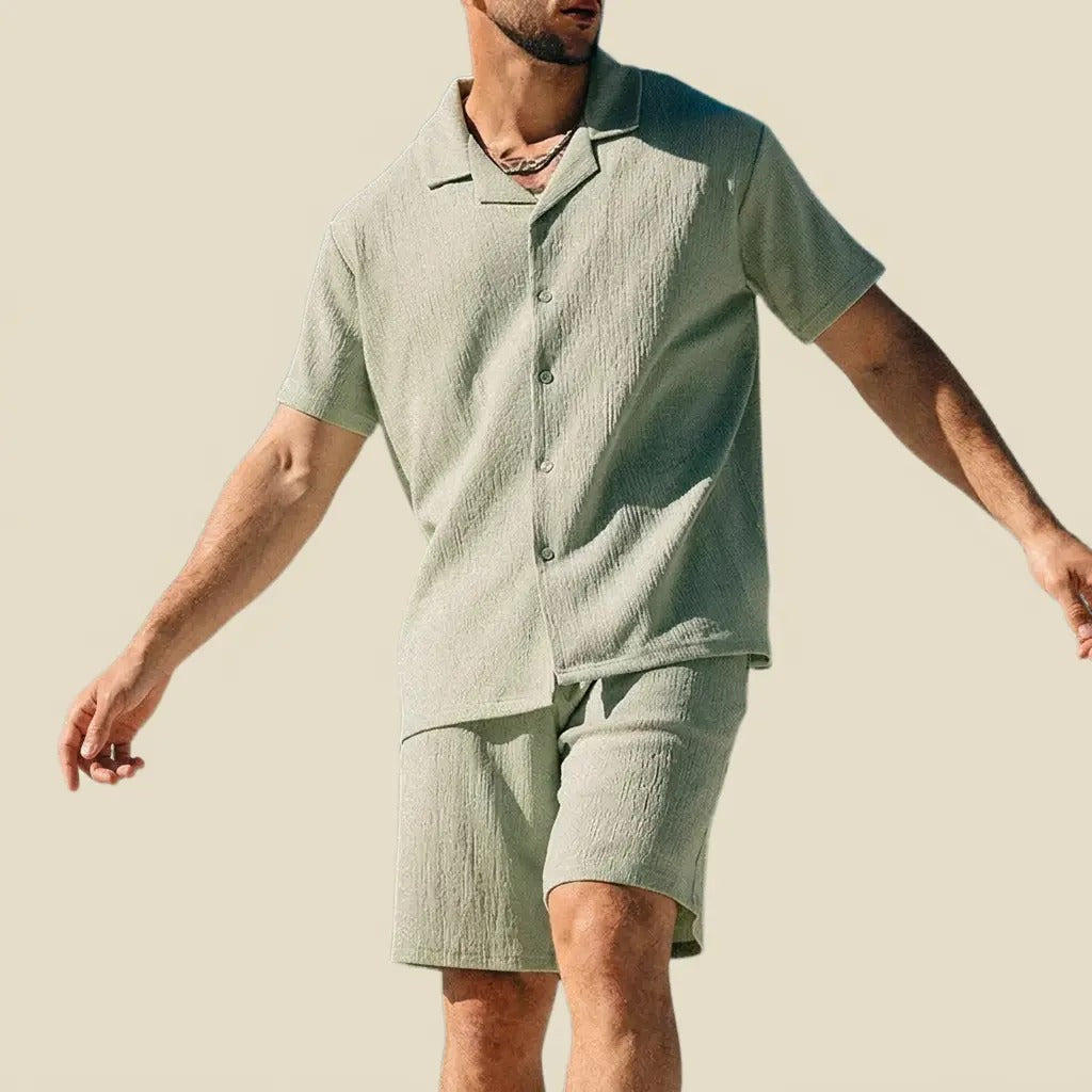 The Bormio Men's Short Sleeve Shirt and Shorts Set