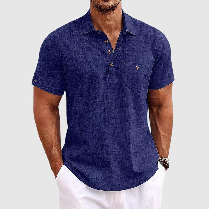 The Siracusa Men's Breathable Linen Polo Shirt