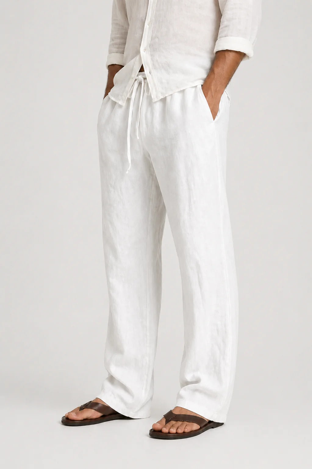 The Riccione Men's Breathable Linen Drawstring Trousers