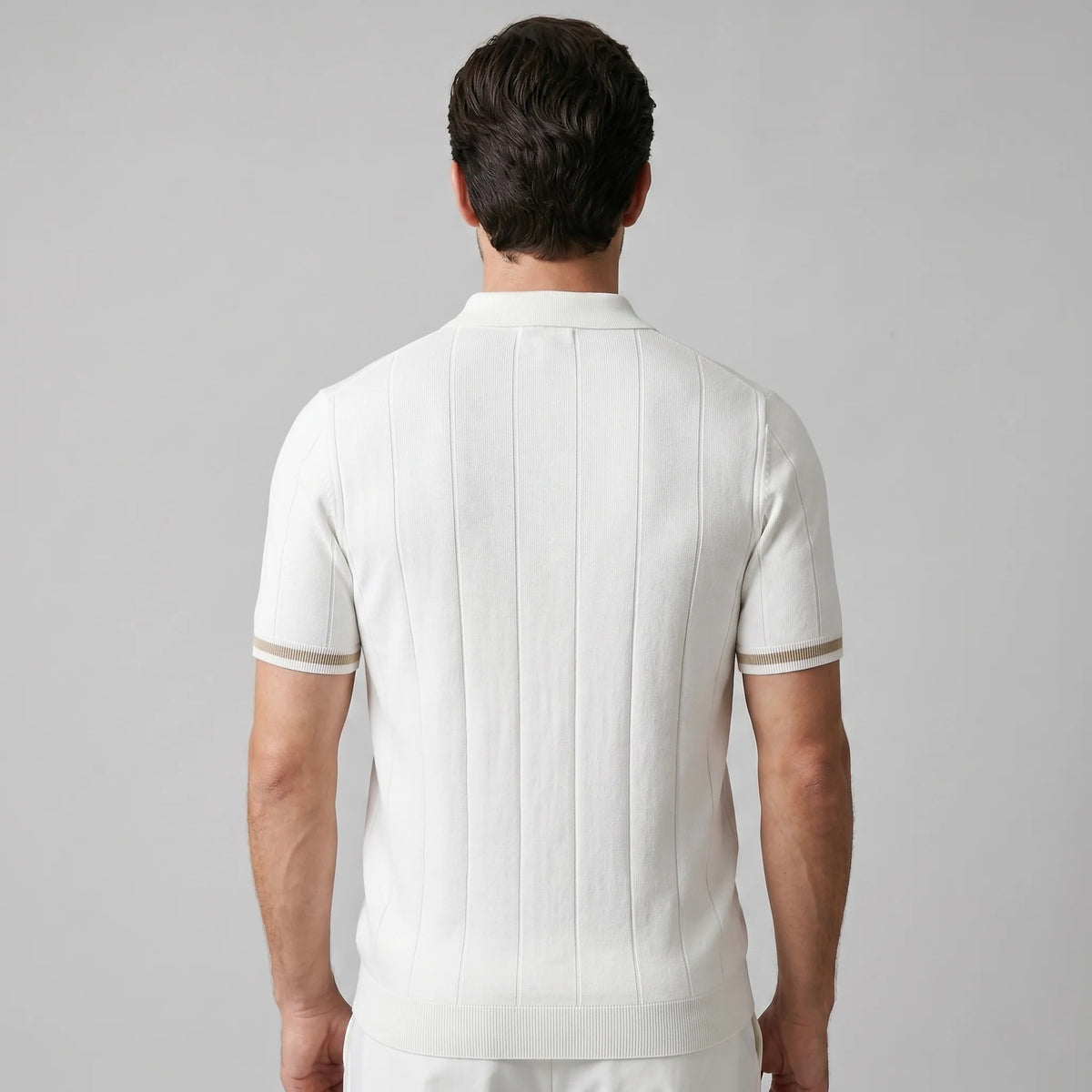 The Venezia Men's Smart Zip Neck Knit Polo Shirt