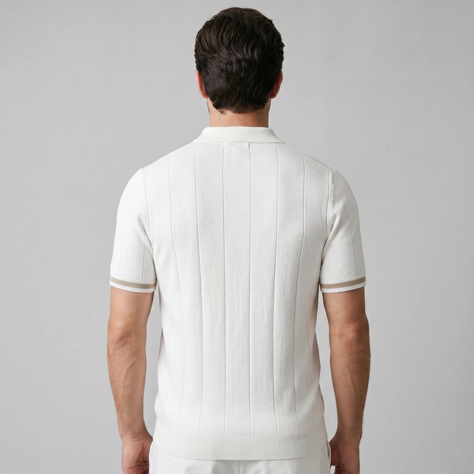 The Venezia Men's Smart Zip Neck Knit Polo Shirt