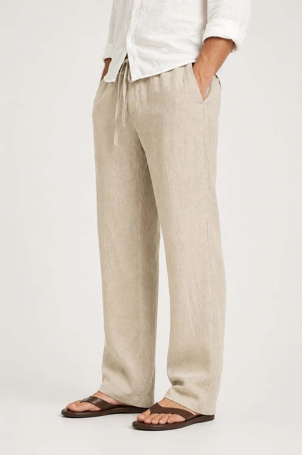 The Riccione Men's Breathable Linen Drawstring Trousers
