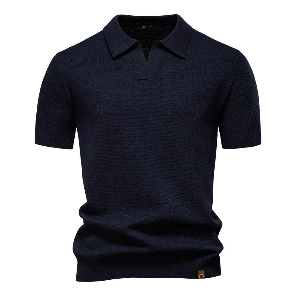 The Levanto Men's Smart Knit Open Collar Polo Shirt