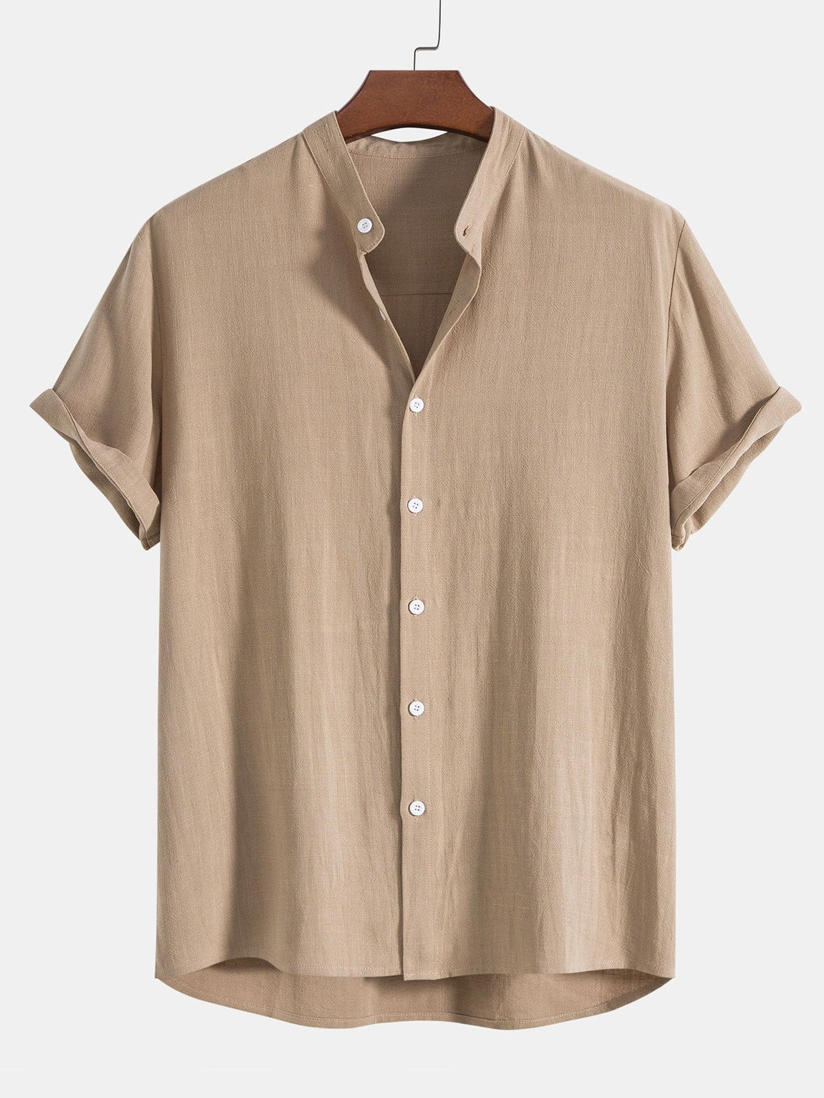 The Alghero Men's Trendy Collar Linen Shirt & Drawstring Trousers Set