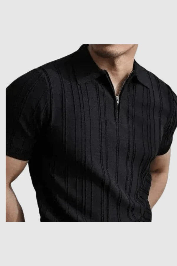 The Murano Men's Smart Zip Knit Polo Shirt