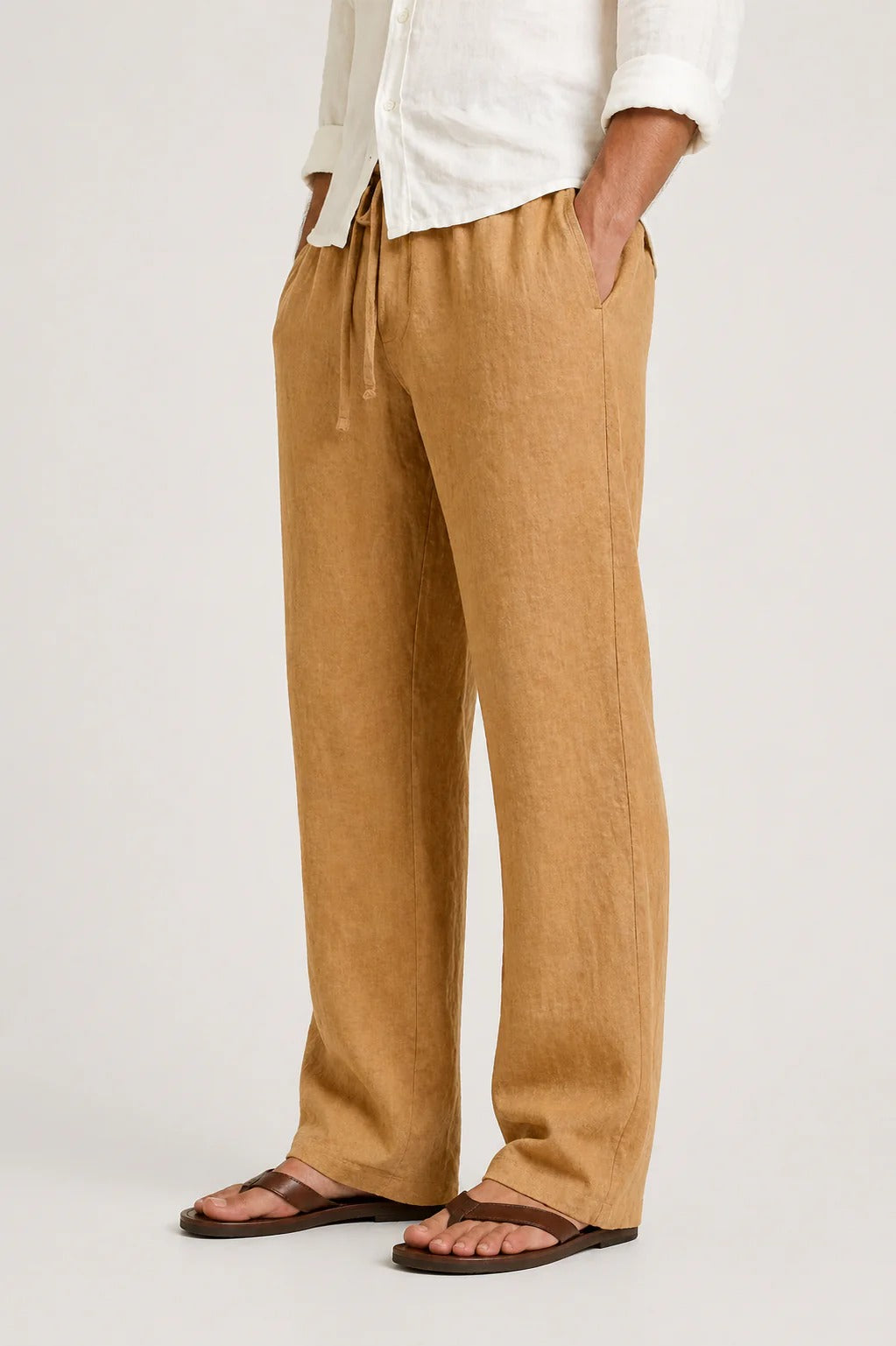 The Riccione Men's Breathable Linen Drawstring Trousers