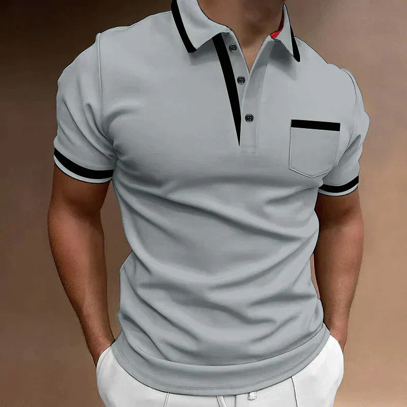 The Pitigliano Men's Contrast Trim Pocket Polo Shirt