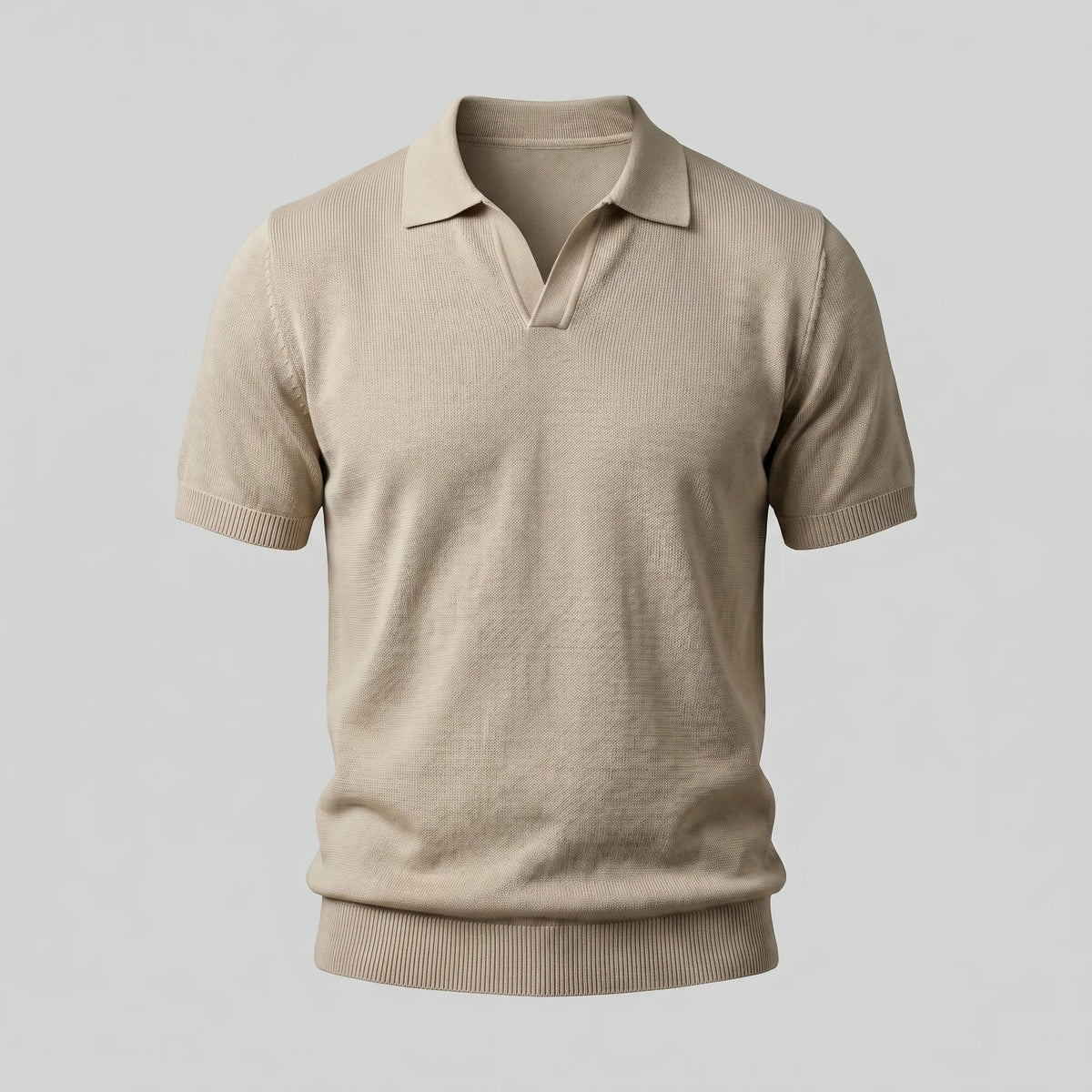 The Venetian Men's Smart Casual Knit Open Collar Polo Shirt