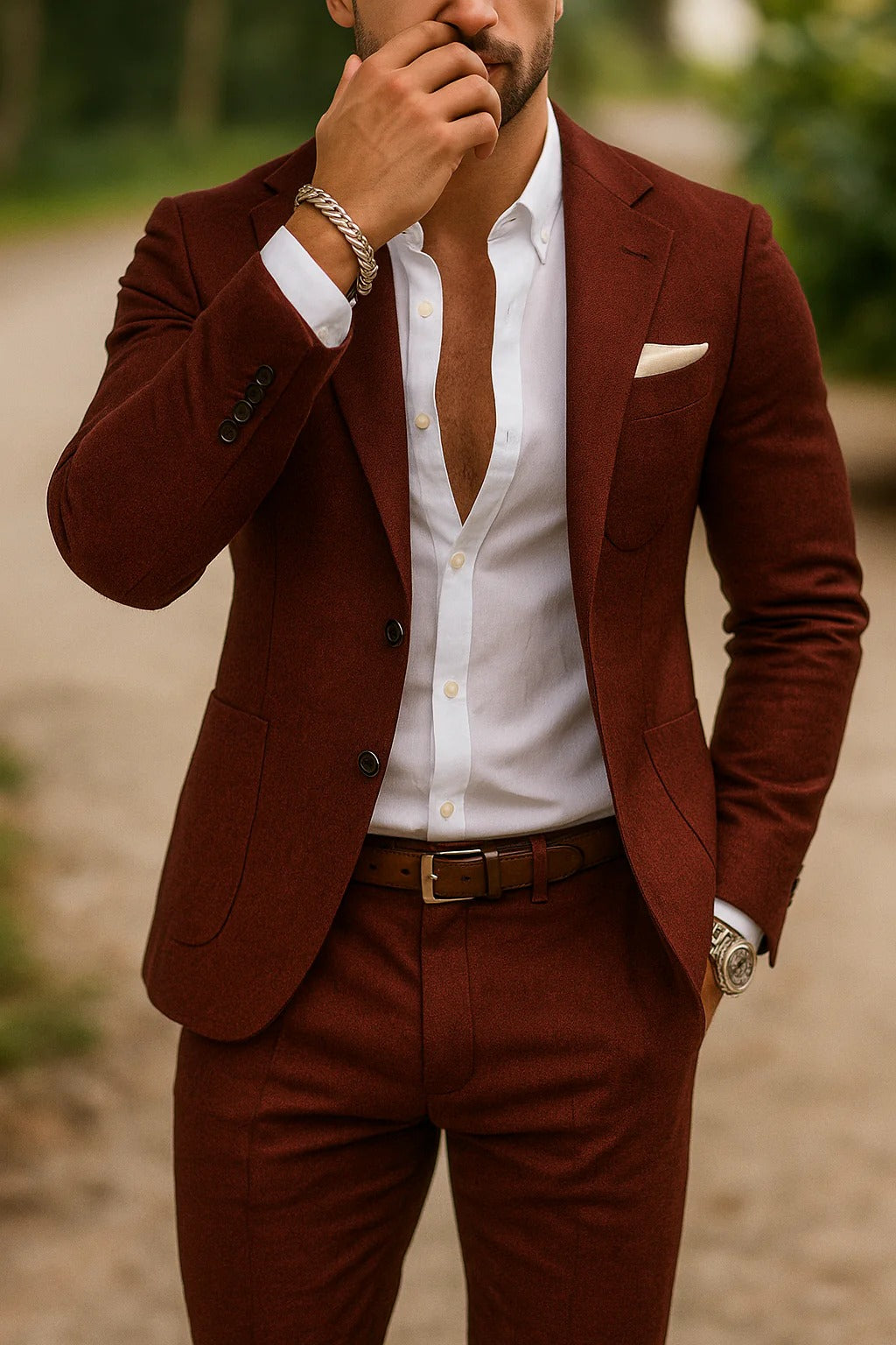 The Amagansett Men's Business Slim Fit Two Piece Suit Set