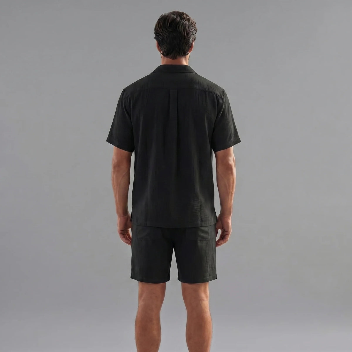 The Perugia Men's Casual Linen Shirt & Shorts Summer Set