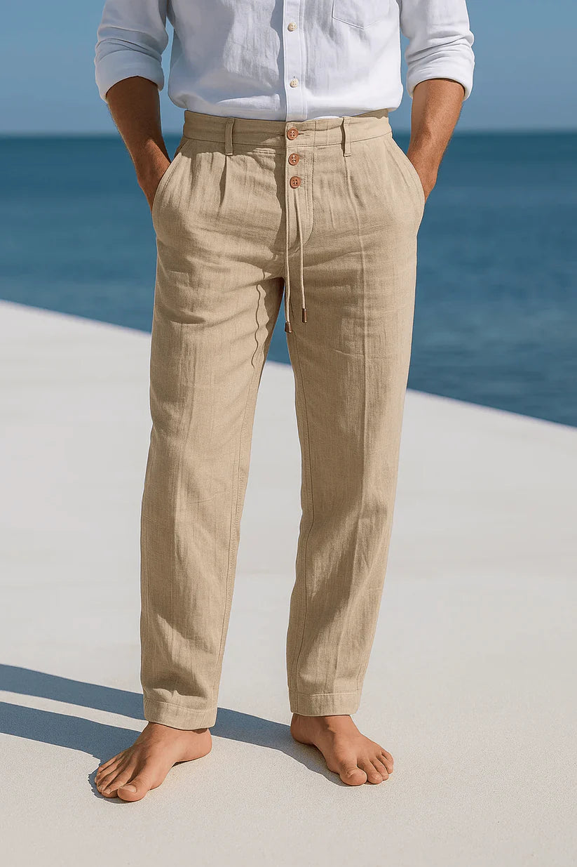 The Brickell Men's Drawstring Linen Beach Pants