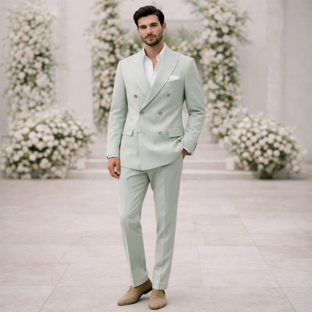 The Bolzano Men’s Double Breasted Suit – Stylish Formal Jacket and Trousers Set