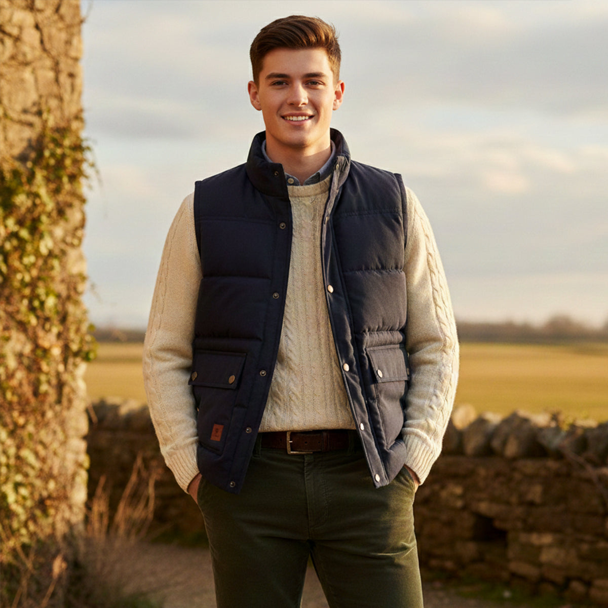 The Aspen Men's Warm Modern Fleece Lined Winter Gilet