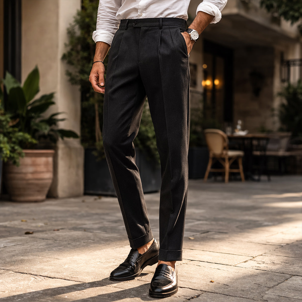 The Brighton Men’s Vintage Classic Tailored Pleated Trousers