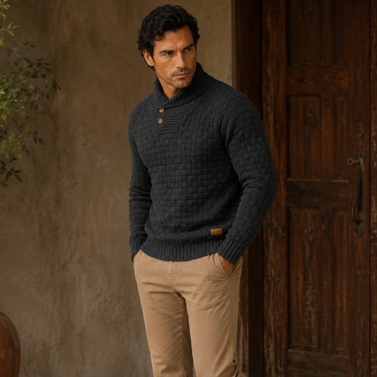 The Stirling Men's Textured Knit Winter Jumper