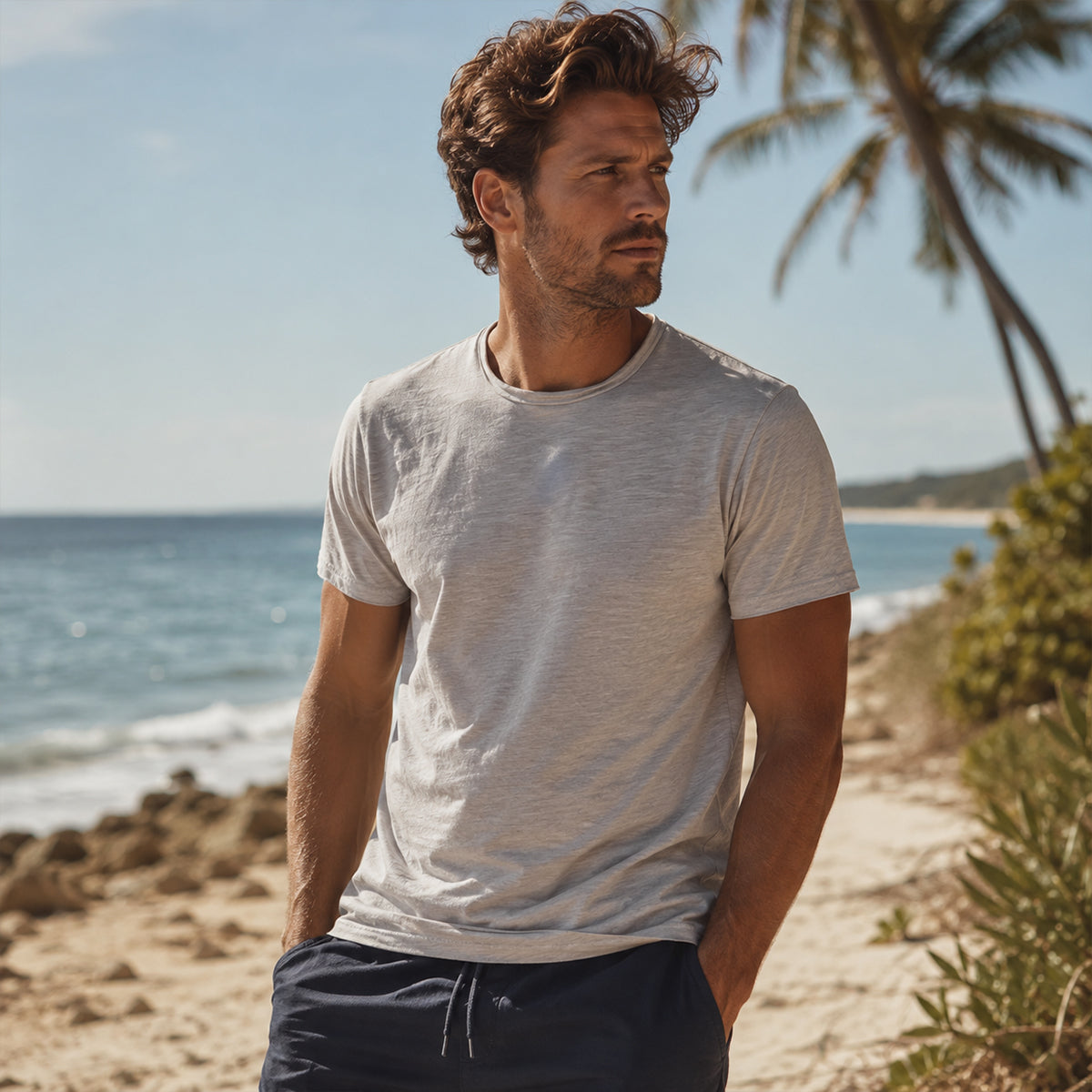 Men’s Cotton Crew Neck Basic T Shirt