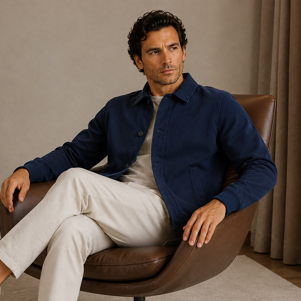 The Princeton Men’s Slim Fit Lightweight Casual Zip Jacket