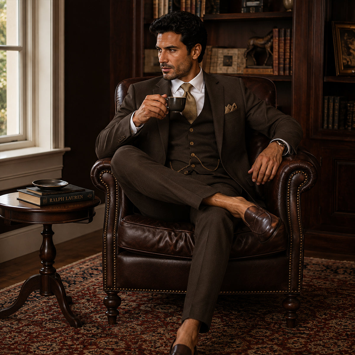 The Oakmont Men’s Classic Elegant Wedding 3 Piece Slim Fit Suit Set